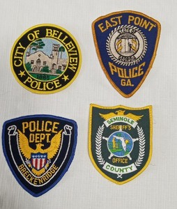 vintage lot of  4 police & sheriff  patch lot