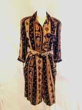 Vintage 1980s S.L. Fashions Paisley Romper, Belted Rayon Playsuit, Made in USA S