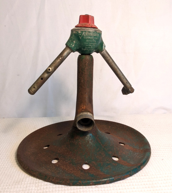 Vntg Antique Sunbeam Rain King K-2 Automatic Rotating Metal Lawn Sprinkler Works