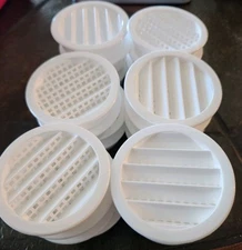 x 24 2" White Round Plastic Louver Soffit Air Vent Reptile Screen Grille Covers