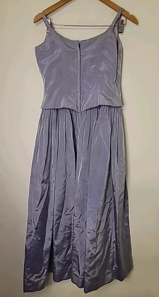 Vestido Vintage Gunne Sax Jessica McClintock Púrpura Tafetán L 9/10 Caprichoso Hada Foto 4 de 4