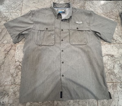 Magellan Fish Gear Relaxed Fit Aransas Pass Mens Short Sleeve Shirt Sz XL Gray