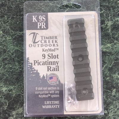 Timber Creek Outdoors KeyMod 9 Slot Picatinny Rail Section Aluminum Black