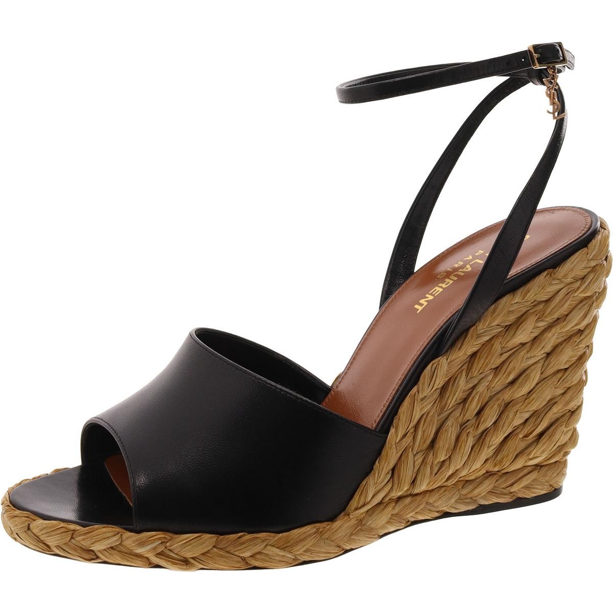 Женские черные эспадрильи Yves Saint Laurent на каблуке 395 средний BM BHFO 3992 61690₽