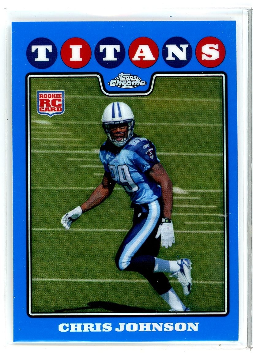 2008 Topps Chrome Chris Johnson RC Rookie Blue Refractor (DE)