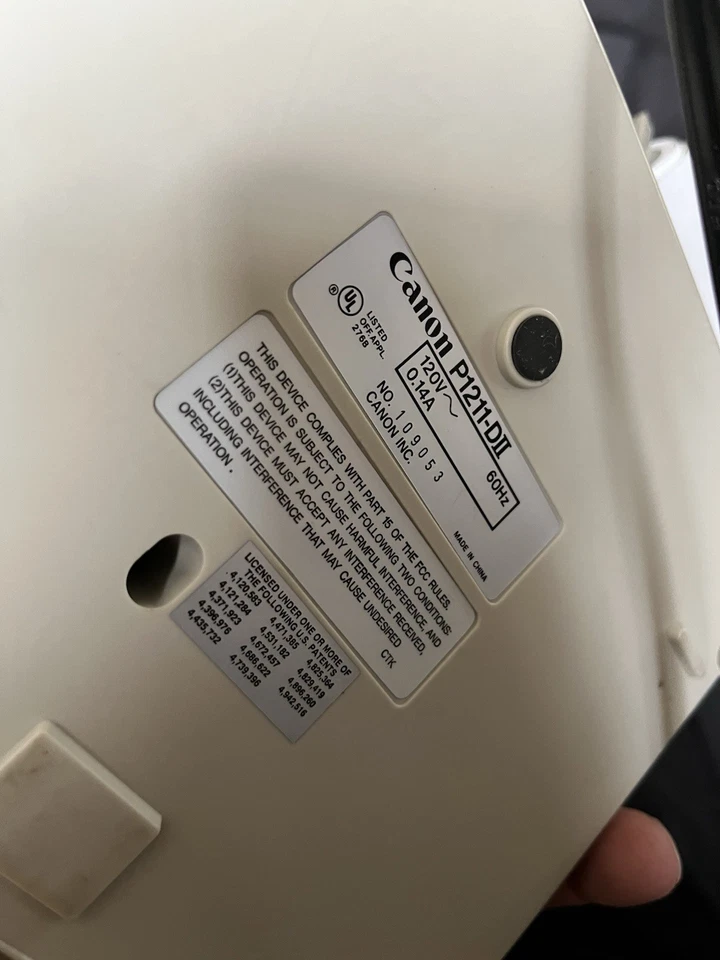 Calculadora de impresión vintage años 80 Cannon P1211-D sobremesa probada y funcionando Foto 2 de 2