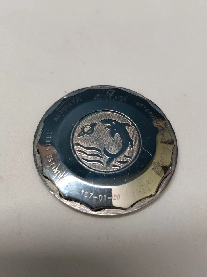 ENICAR AUTOMATIC CASE &DAIL CAL NO.AR-167 CROWN AT-3 O'CLOCK DAY/DATE ON-3 A-568 - Image 3 of 4