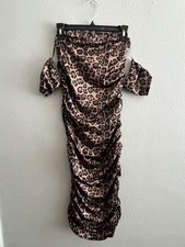 SHEIN Leopard Print Bodycon Mini Dress Small Spaghetti Strap Cheetah Slip