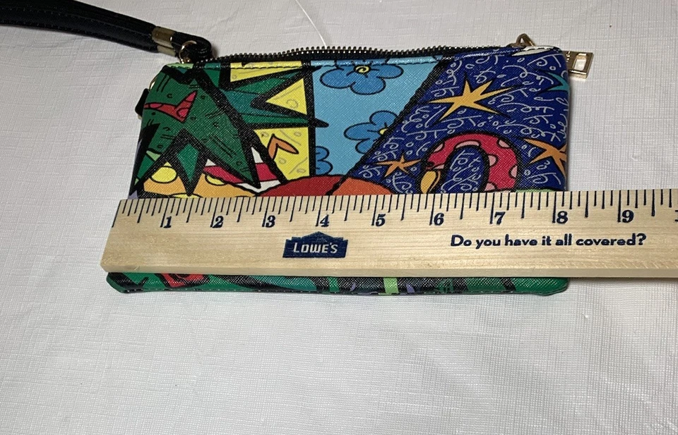 ROMERO BRITTO КОШЕЛЕК С РЕМЕШКОМ ЗАСТЕЖКИ БУМАЖНИК И МОНЕТА МЕШОК * - Изображение 3 из 4