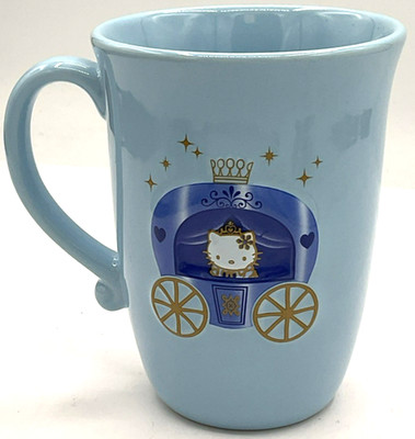 2003 Hello Kitty Blue Princess Carriage Tea Coffee Mug Cup Sanrio Made Thailand