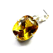 Natural 30 Ct Yellow Sapphire Cushion Cut 925 Solid Silver Pendant Gemstone