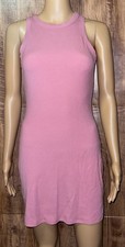 Reformation Pink Sleeveless Kris Ribbed Bodycon Stretch Mini Tank Dress Sz S