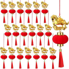 20 Pcs Chinese New Year Decorations 2026 Year of the Horse Ornaments Mini Red Ch