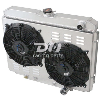 #ad 4 Row Alu Radiator Shroud Fan for 1967 1970 68 69 ford Mustang Mercury Cougar V8 $203.00