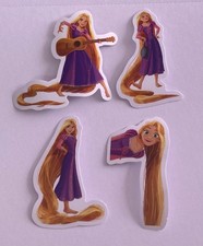 Set of 4 Disney Rapunzel Stickers  Waterproof  Scrapbooks, Journals, Cards