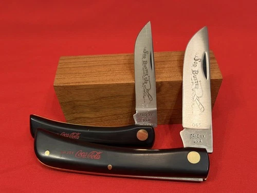 Vintage Case XX Coca Cola Sod Buster 2138 & Sod Buster Jr 2137 1980 Knife Set