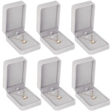 LETURE 6 Pieces Velvet Jewelry Gift Boxes for Necklace Pendant Box-6PCS-GREY