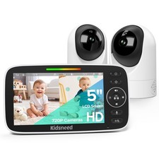 5" Split Baby Monitor with 2 HD 720P Cameras