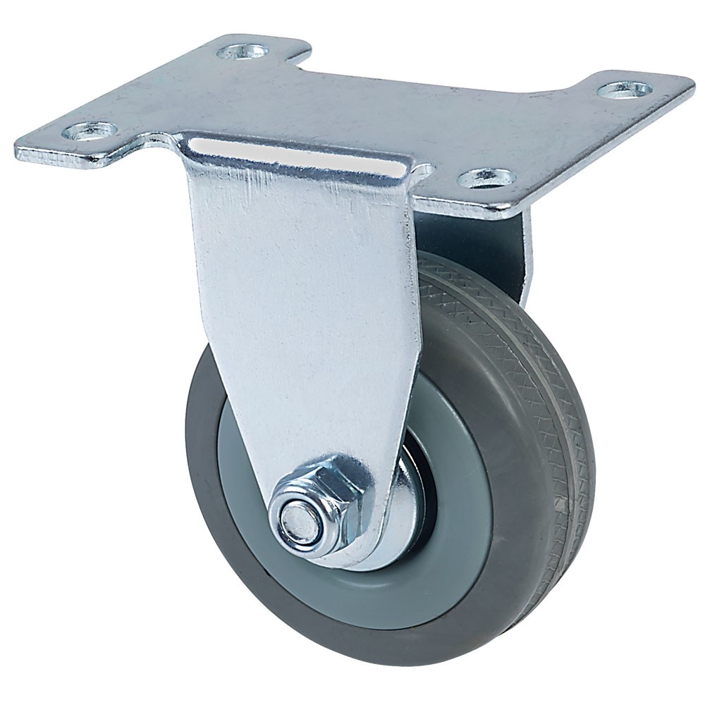 Draper 50mm Dia. Fixed Plate Fixing Rubber Castor - S.w.l 50kg