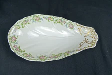 Vintage O. P. Co. Syracuse Bone-china, Spoon Rest, 54002, Pastel Floral on White
