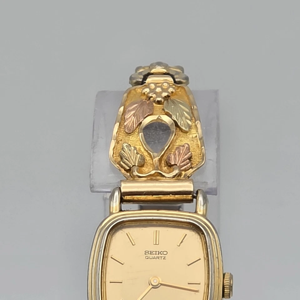 Vintage SEIKO Watch STAMPER Signed 10k Black Hills Gold Women's 10K Yellow Gold - Image 2 of 4