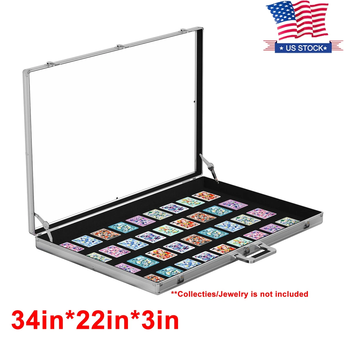 glass display cases for selling cards and money exchange Large 70-Card Display Case main image 0