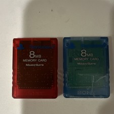 Sony PlayStation 2 MagicGate 8MB Memory Card Red  Blue CN1158