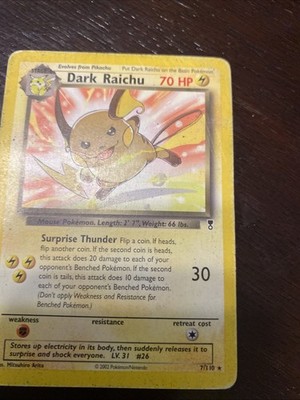 Pokémon Dark Raichu Legendary Collection 7/110 Rare English 2002