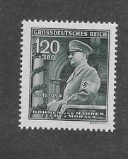 Sello MNH B26 Adolf Hitler Cumpleaños 1944 Segunda Guerra Mundial Ocupación Tercer Reich Alemania