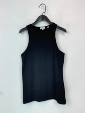 Fat Face Black Ribbed Vest Sleeveless Scoop Neck Stretch Casual UK10