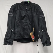 Highway 21 Turbine Motorcycle Jacket Black Large *CLOSEOUT Was $119.95*