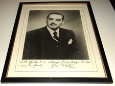 John Orlando Pastore Signed Photo (Rhode Island Governor, United States Senator)