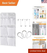 Hanging Mesh Pockets Hold 340oz/1000ml Shampoo Shower Organizer with Over the...
