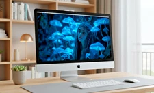 Dark Fantasy Ai Art Blue Glowing Mushrooms Mystic Woman Digital Image Download