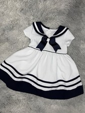 Allison Ann Nautical Sailor Toddler Baby Girls Dress Size 6-9 Months
