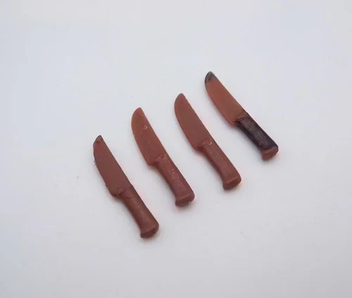 PLAYMOBIL (E322) INDIANS - Set of 4 Vintage Brown Knives (AS IS)