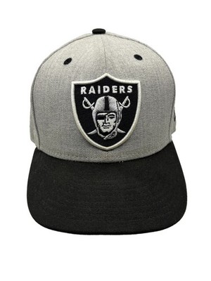 Oakland Raiders Hat New Era 59FIFTY Size 7 Gray Black Shield Fitted NFL Cap