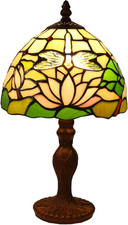 Tiffany Style Table Lamp, 8 Inch Small Antique Lamp, Stained Glass Lamp, Dragonf