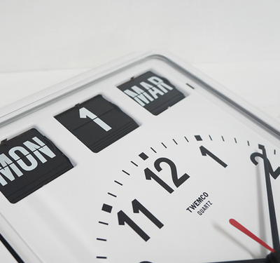 TWEMCO Wall Clock Flip Perpetual Calendar BQ-12A White | eBay