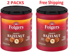(Pack of 2)Folgers Toasty Hazelnut Artificially Flavored Ground Coffee, 9.6 oz. 11.50 per pound