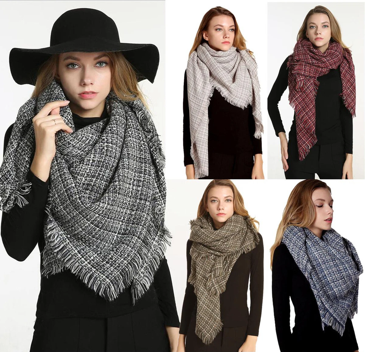 VELLETTE Damen Schal Quadrat - Baumwolle Halstuch 68x68 Cm Vielseitig