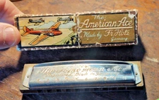Vintage WW2 era F.R. Hotz: The American Ace Harmonica, Key Of C, Made Germany