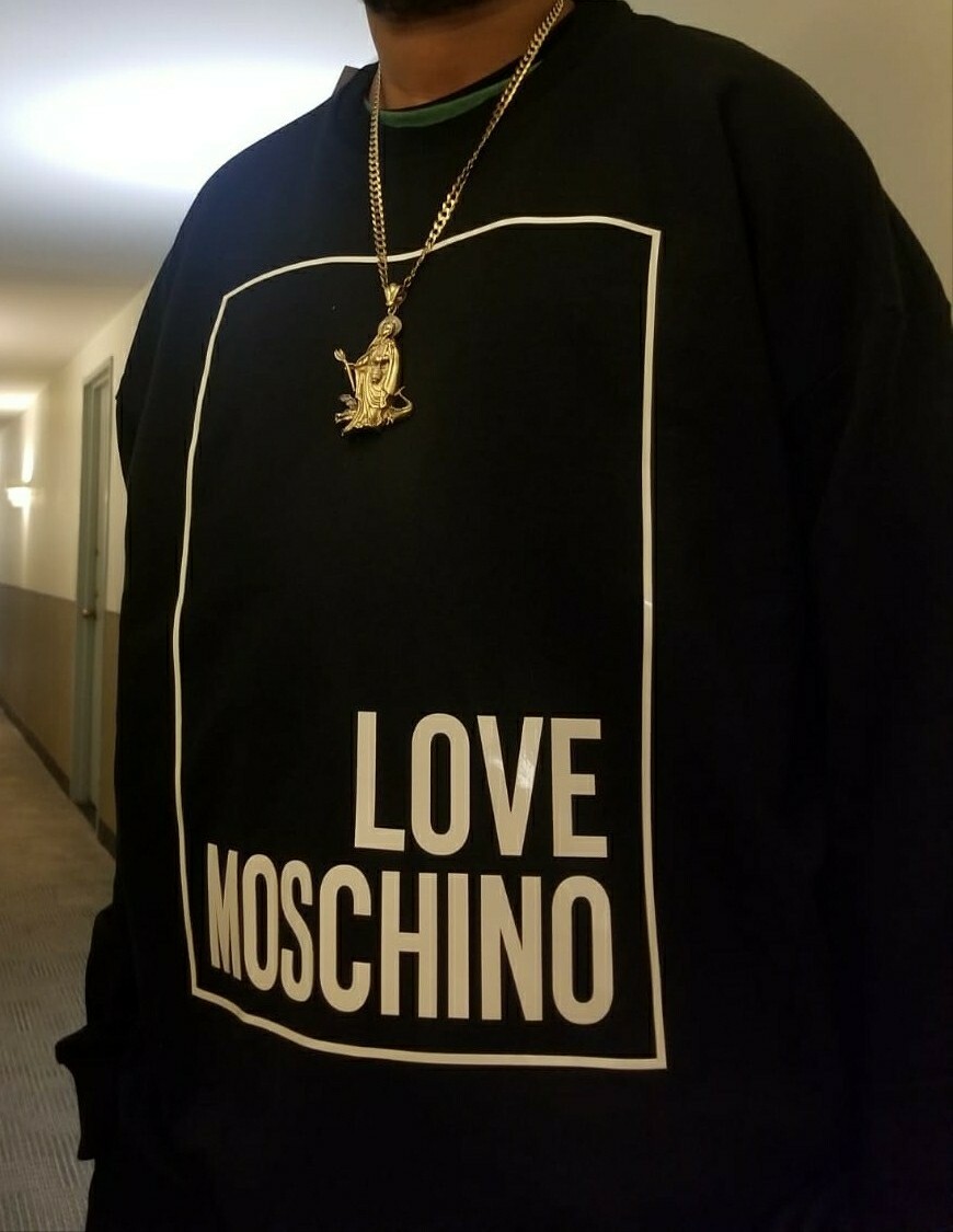 Pull De Sport Love Moschino Milano Noir - Taille 2XL, Col Rond, Léger - Neuf Avec étiquettes