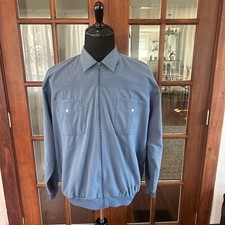 Vintage John Blair Shirt Zip Up Blue Mens XL Light Weight Shirt Jacket