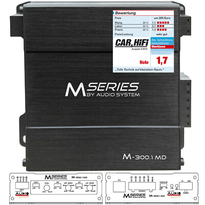 Audio System 300 Watt micro 1-Kanal-Verstärker M300.1MD digital Endstufe für ISO