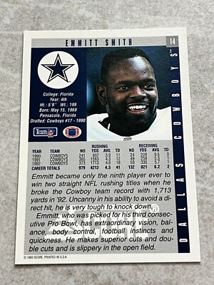 1993 Score #14 Emmitt Smith NFL Dallas Cowboys | eBay