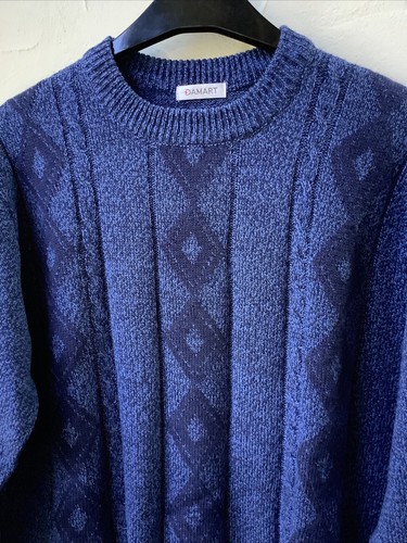 Quality DAMART Mens blue cable jumper 