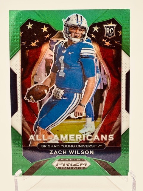 2021 Panini Prizm Draft Picks - All-American Green Prizm #182 Zach Wilson (RC)