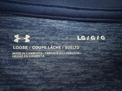 Under Armour Mens LARGE Tech 1/4 Zip Long Sleeve Running Shirt Loose Blue EUC - Picture 5 of 13