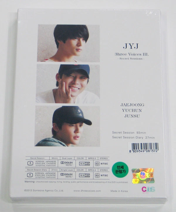 JYJ - JYJ 3hree Voices Ⅲ. –Secret Sessions- DVD [2 Discs+Poster (Onpack)]